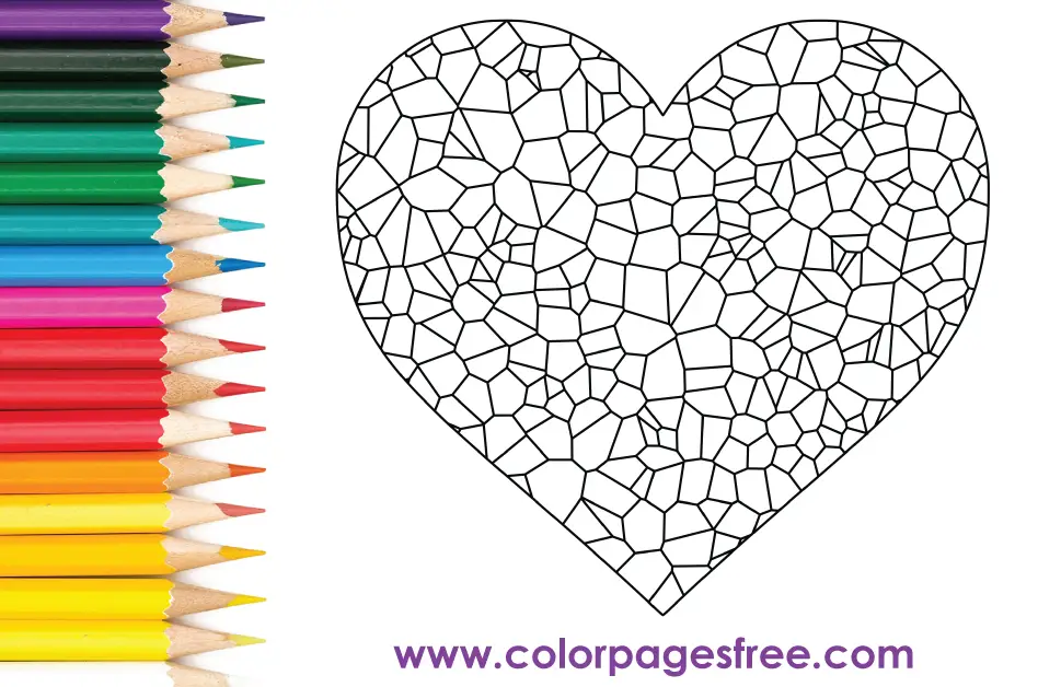 Mosaic Love Heart Coloring Page 168